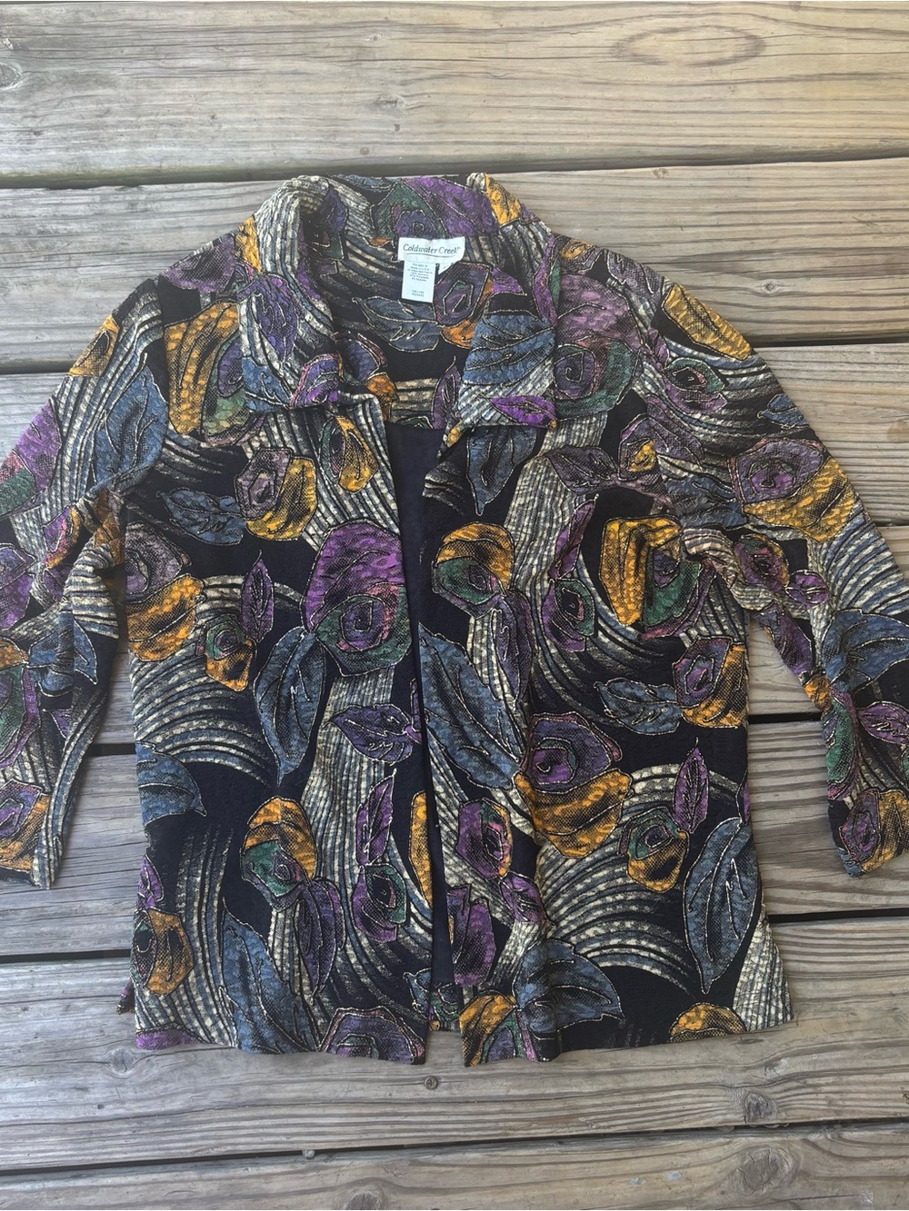 VTG ‘90s Stretchy Shiny Floral Jacket